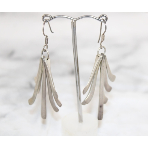 55 - Two Pairs Of 925 Mexico Silver Earrings