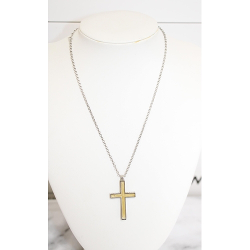 61 - Boxed Swarovski Necklace & Cross Pendant Stamped With Swan
Length-18in