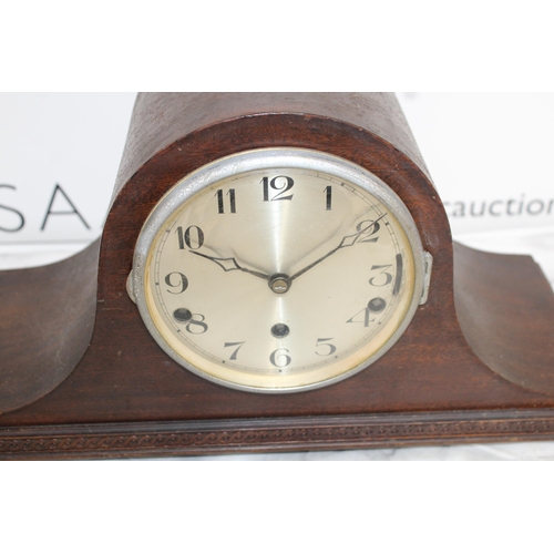 322 - Two Wooden Mantel Clocks - Untested

Junghans Wurttenberg A52 c1920 with Pendulum
Dark Wood Napoleon... 