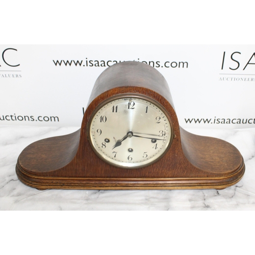 322 - Two Wooden Mantel Clocks - Untested

Junghans Wurttenberg A52 c1920 with Pendulum
Dark Wood Napoleon... 