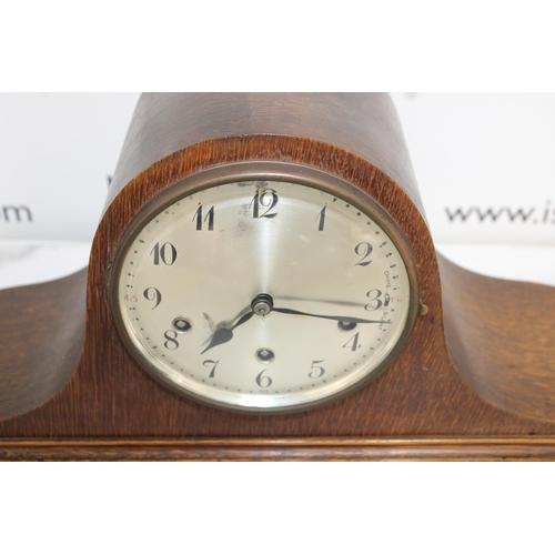 322 - Two Wooden Mantel Clocks - Untested

Junghans Wurttenberg A52 c1920 with Pendulum
Dark Wood Napoleon... 