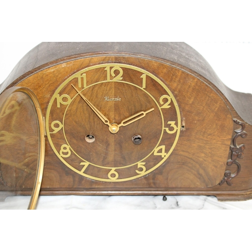 328 - Two Wooden Antique Mantel Clocks - Both Untested

German DGRM Mahogany Napoleon Hat Chiming Clock
Ki... 