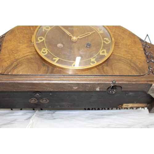 328 - Two Wooden Antique Mantel Clocks - Both Untested

German DGRM Mahogany Napoleon Hat Chiming Clock
Ki... 