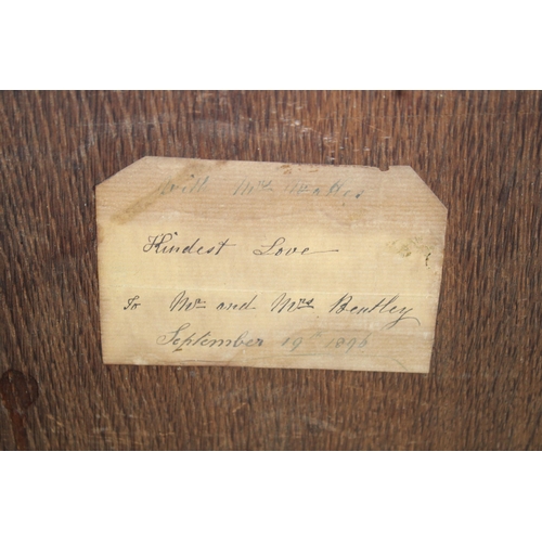 331 - Antique Large Oak Gothic Cathedral Mantel Clock - Label inside dated 1895

Collection Only - Unteste... 