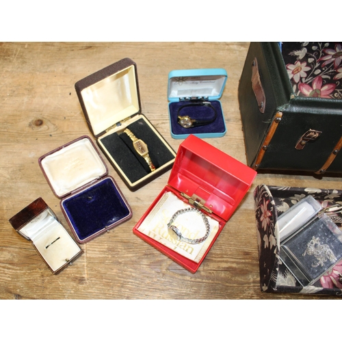 143 - Jewellery Box with Ladies Fashion Items and Watches