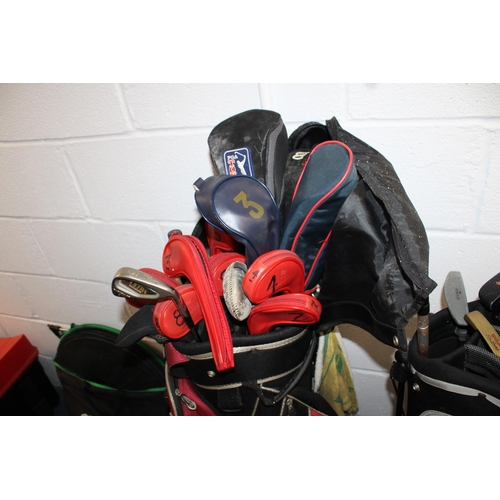 373 - Large Collection of Sporting Items

3 Golf Bags with Various Clubs / Conditions
2 Snooker Cues in Me... 