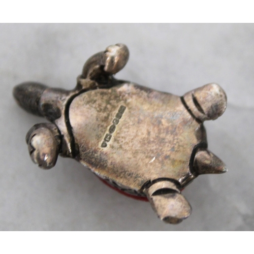 81 - Stamped 925 Silver Tortoise Pin Cushion 3cm