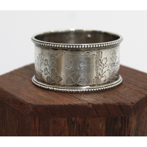 502 - Silver Hallmarked Napkin Ring Weight-20g 
Inscribed JB