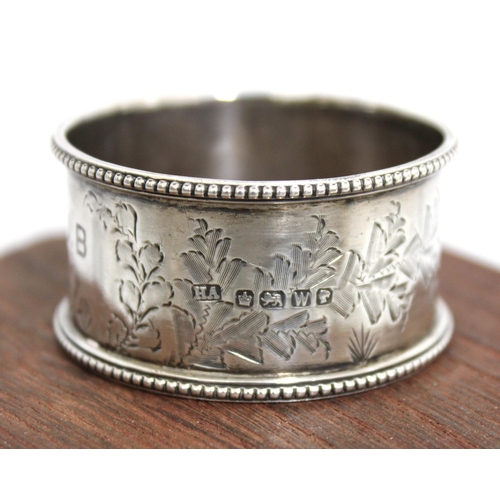 502 - Silver Hallmarked Napkin Ring Weight-20g 
Inscribed JB