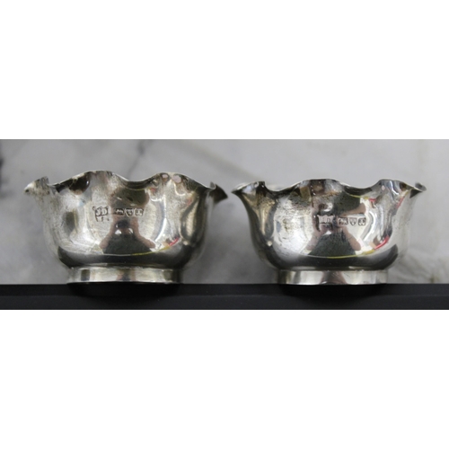 516 - Pair Of Silver Hallmarked Salt Cellars Height 2.5cm