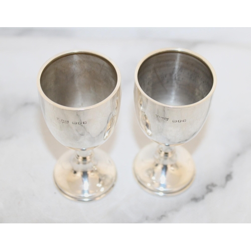 524 - Two Silver Hallmarked Goblets Height-8cm