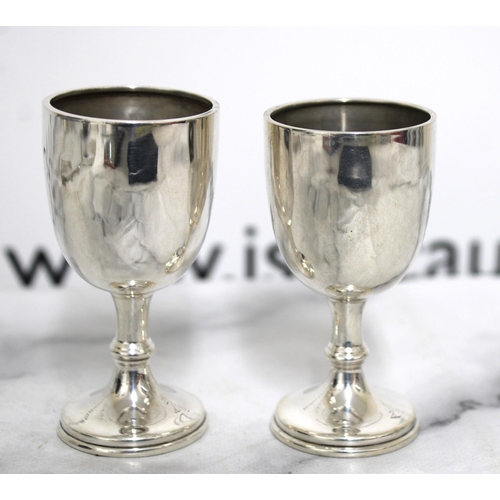 524 - Two Silver Hallmarked Goblets Height-8cm