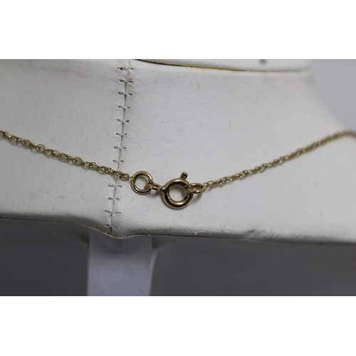 588 - Hallmarked 375 Gold Necklace Weight-1.21g Length-18in In A Box
All Proceeds Go To Charity