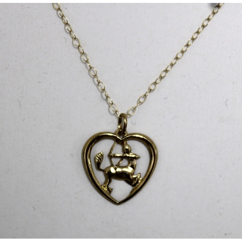 589 - Stamped 375 Gold Necklace With Sagittarius Sign Pendant Weight-0.74g
In Box
All Proceeds Go To Chari... 