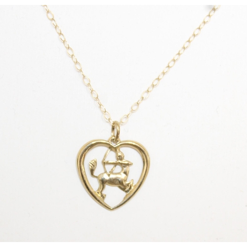 589 - Stamped 375 Gold Necklace With Sagittarius Sign Pendant Weight-0.74g
In Box
All Proceeds Go To Chari... 