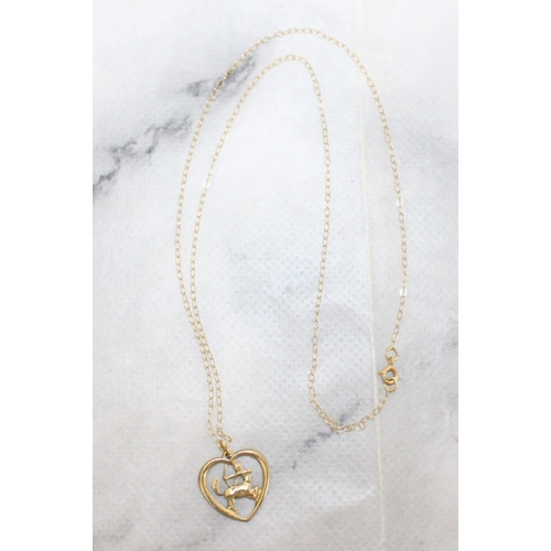 589 - Stamped 375 Gold Necklace With Sagittarius Sign Pendant Weight-0.74g
In Box
All Proceeds Go To Chari... 