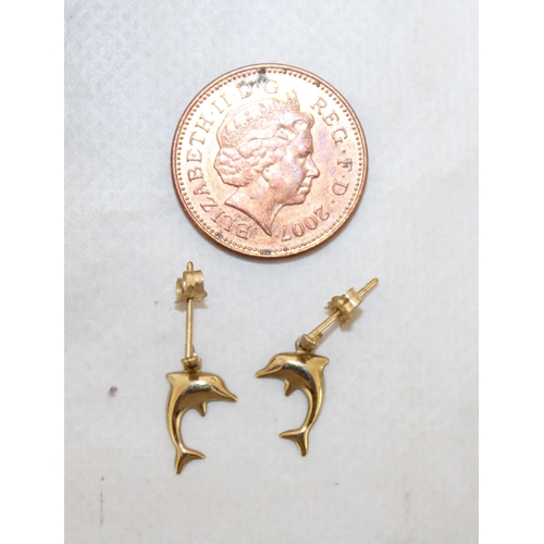 590 - Stamped 9ct Gold Dolphin Earrings In A Box
Weight- 0.44gms
All Proceeds Go To Charity