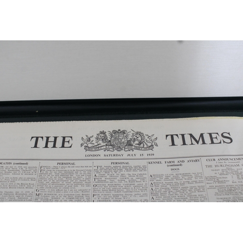 2 - THE TIMES LONDON SATURDAY JULY 15 1939 & THE TIMES LONDON MONDAY JULY 15 1839 Newspaper In Case
All ... 