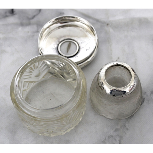 535 - Two Silver Hallmarked Topped Items 
Tallest-6cm