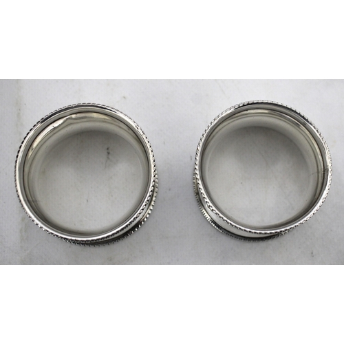 536 - Two Silver Hallmarked Decorative Napkin Rings