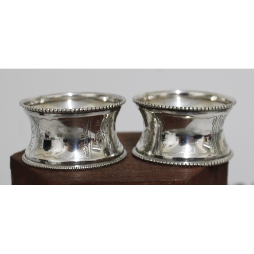 536 - Two Silver Hallmarked Decorative Napkin Rings