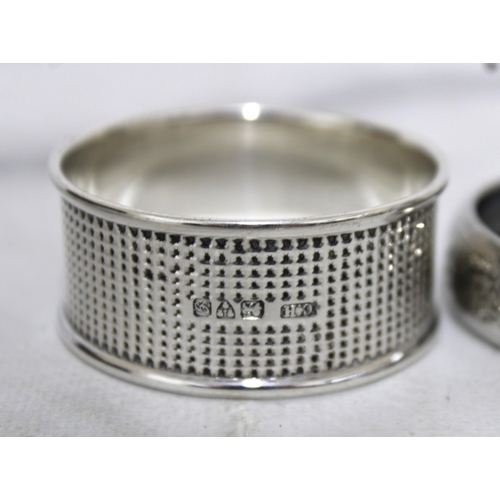 537 - Three Silver Hallmarked Napkin Rings