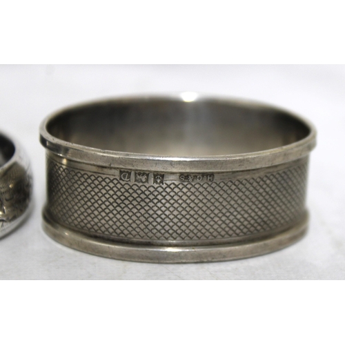 537 - Three Silver Hallmarked Napkin Rings