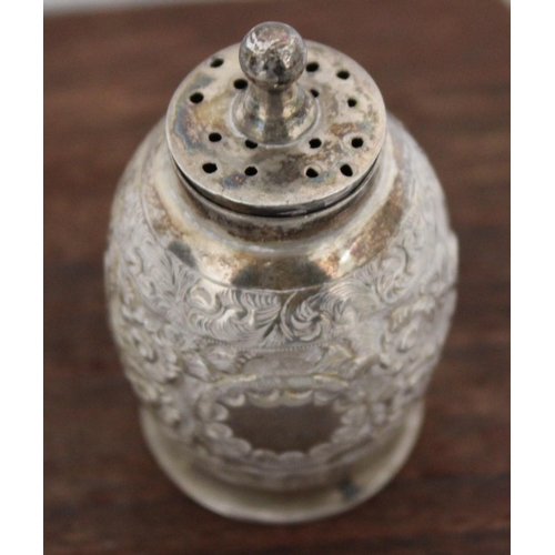 539 - Decorative Silver Hallmarked Salt/Pepper Shaker Height-5cm