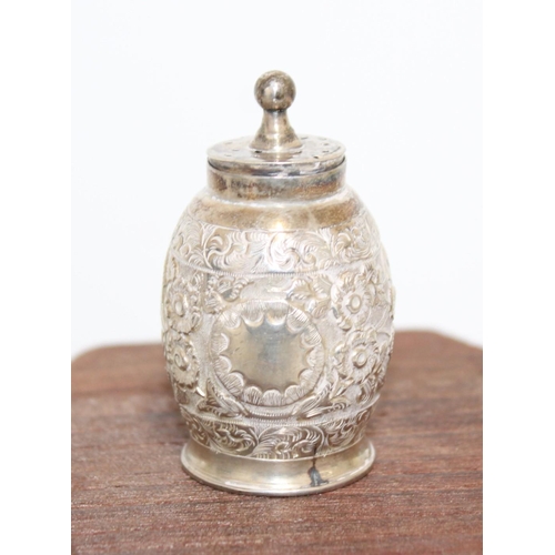 539 - Decorative Silver Hallmarked Salt/Pepper Shaker Height-5cm