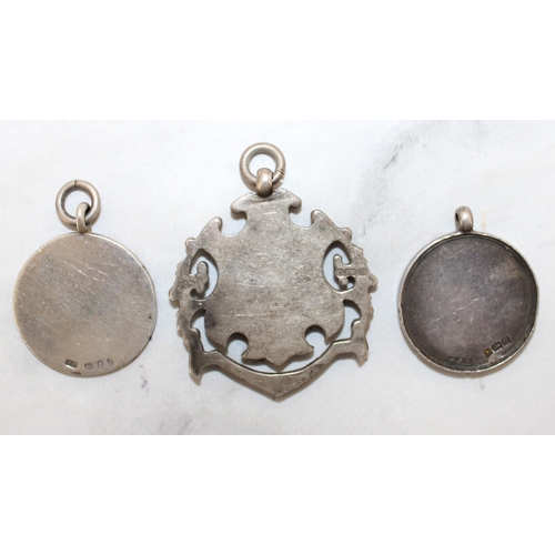 540 - Three Silver Hallmarked Fobs