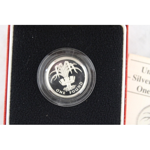 273 - Royal Mint Silver Proof Piedfort One Pound Coin Boxed