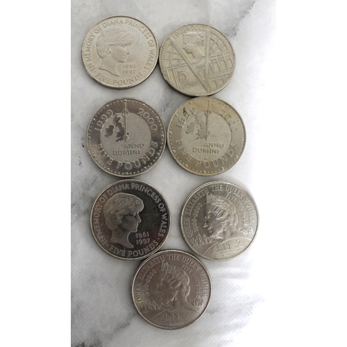 304 - Seven Collectable £5 coins