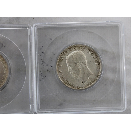 305 - Two Cased Coins 1939 1 Kr Coin & 1913 One Shilling Coin