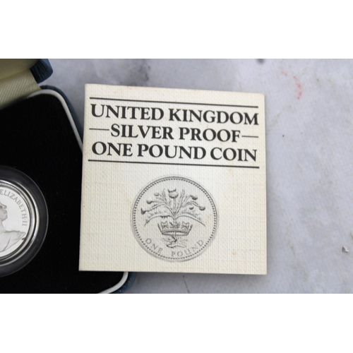 313 - Royal Mint UK Silver Proof One Pound Coin In Box