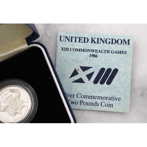 315 - Royal Mint XIII Commonwealth Gamers 1986 Silver Commemorative Two Pounds Coin Boxed