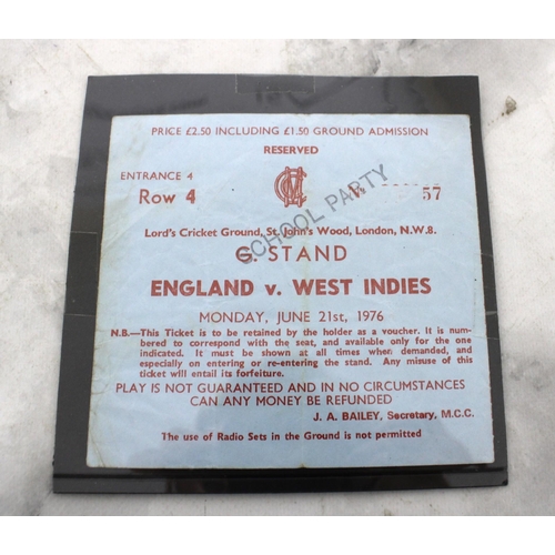 634 - 1976 England v. West Indies Ticket