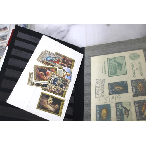 645 - Collection Of Collectable Stamps In Album/Cigarette Cars/Post Cards