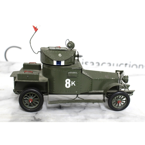 672 - HECO Tin Plate Model (Hot Engines Castor Oil) Rolls Royce Armoured Car
Length-16.5cm