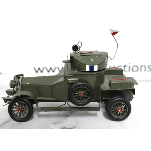 672 - HECO Tin Plate Model (Hot Engines Castor Oil) Rolls Royce Armoured Car
Length-16.5cm