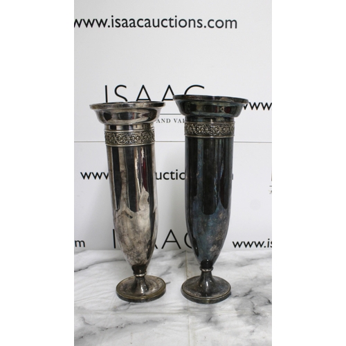 553 - Two Silver PlatedVases Height-32.5cm