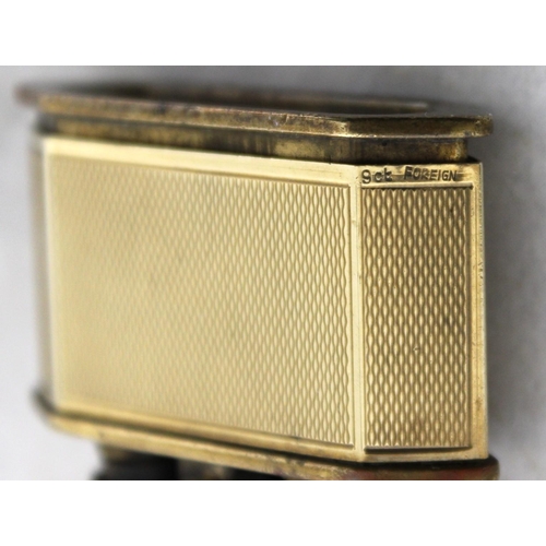 594 - Karl Weiden 9ct Gold Cased Brass Lighter 37.8g-27g Without Base