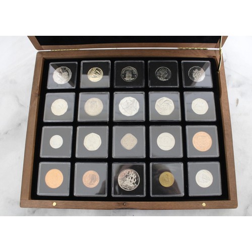 318 - Collection Of Collectable Coins In Wooden Case