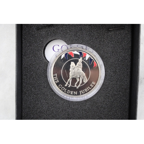 321 - 2002 Falkland Islands 50 Pence The Golden Jubilee Coin Boxed