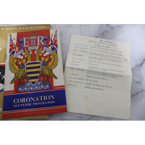 66 - Collection  Of The Coronation Of Queen Elizabeth II Information Etc & Framed Picture