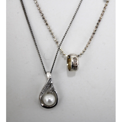 559 - Two 925 Silver Necklaces With Pendants In A Box