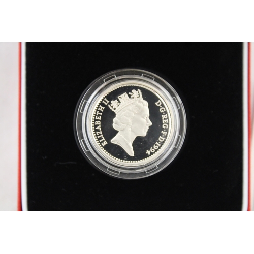 411 - Royal Mint 1994 UK Silver Proof Piedfort One Pound Coin Boxed