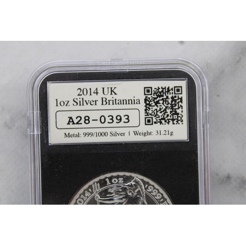 349 - 2014 Cased 1 0z Silver Britannia Coin