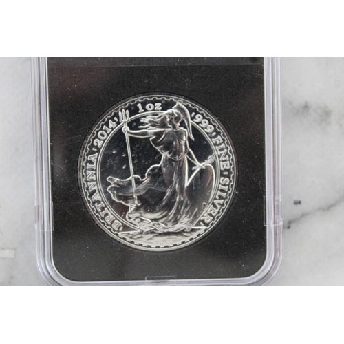 349 - 2014 Cased 1 0z Silver Britannia Coin