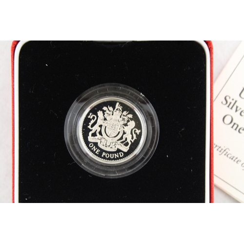 434 - Royal Mint 1993 UK Silver Proof Piedfort One Pound Coin Boxed