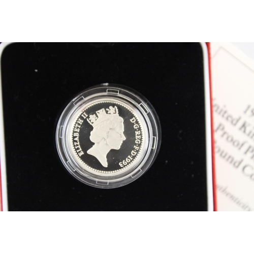 434 - Royal Mint 1993 UK Silver Proof Piedfort One Pound Coin Boxed